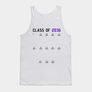 Class of 2036 Grow with Me Graduation First Day Handprints Tank Top